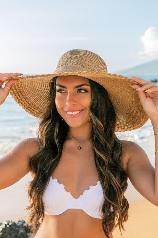 Scallop Edge Bow Accent Sunhat - SwagglyLife Home & Fashion