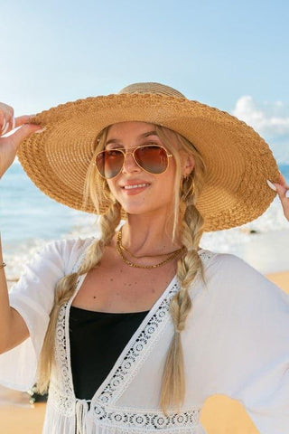 Scallop Edge Bow Accent Sunhat - SwagglyLife Home & Fashion