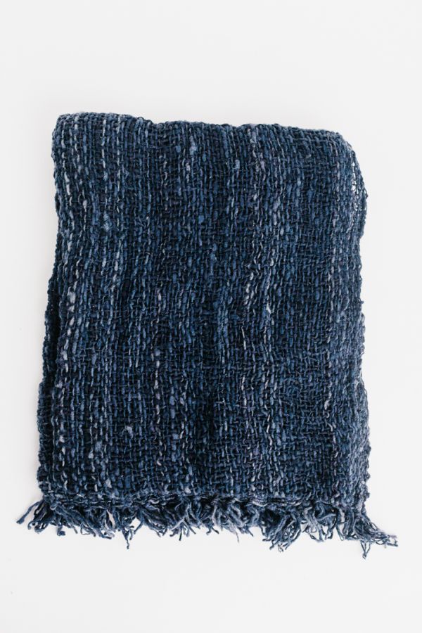 Open-weave Kenya Wool Shawl - Indigo - SwagglyLife Home & Fashion