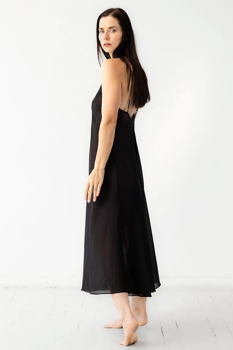 Serafina Cotton/Silk Long Gown in - GOWNS photo