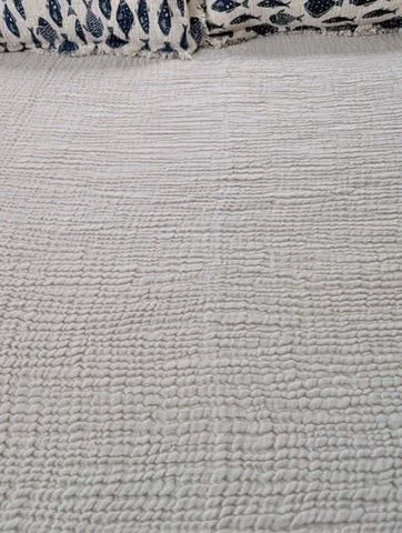 Serene Bedspread Collection – Organic Turkish Cotton, Textured Solid Colors, Queen/King Sizes
