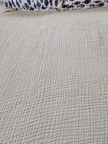 Serene Bedspread Collection – Organic Turkish Cotton, Textured Solid Colors, Queen/King Sizes