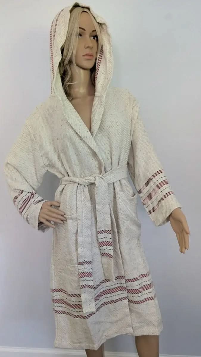 Serenity Bathrobe – Soft Flat Weave Turkish Cotton, Hooded Design - SwagglyLife Home & Fashion