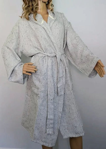 Serenity Bathrobe – Soft Flat Weave Turkish Cotton, Hooded Design - SwagglyLife Home & Fashion