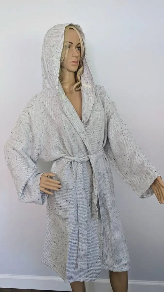 Serenity Bathrobe – Soft Flat Weave Turkish Cotton, Hooded Design - SwagglyLife Home & Fashion