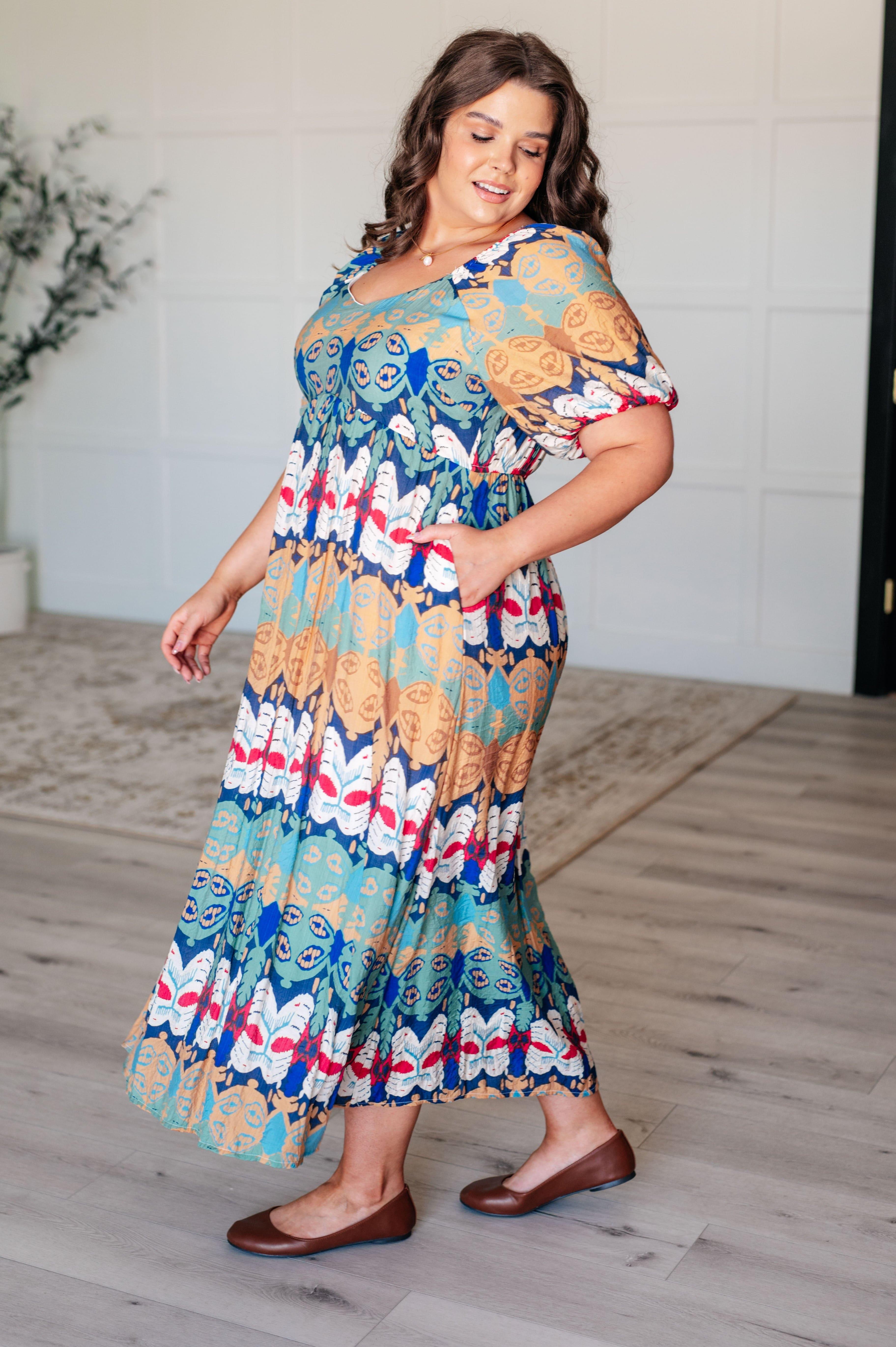 Shaping Reality V-Neck Balloon Sleeve Dress - SwagglyLife Home & Fashion