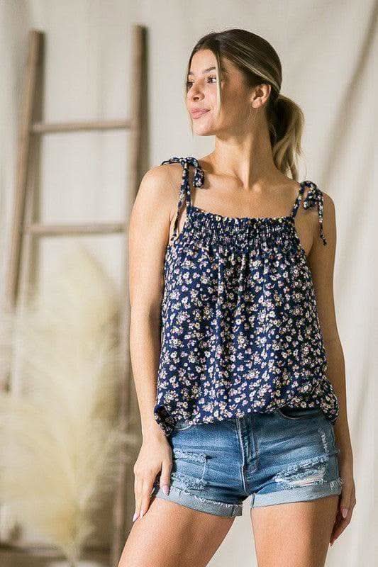 Smocked Front Tank Top, Multiple Colors in - Shirts & Tops photo