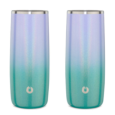 Stainless Steel Highball Cocktail Glass Set, Set of 2 - Mermaid in Mermaid - Drinkware photo