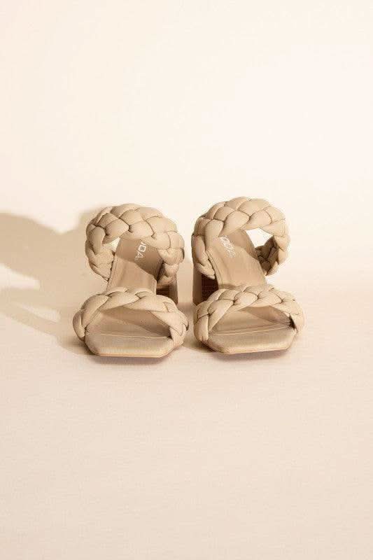 SODA Buggy Braided Strap Mule Heels - SwagglyLife Home & Fashion