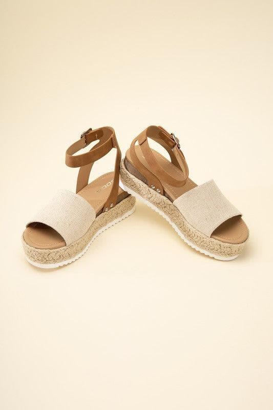 SODA Topic Espadrille Ankle Strap Platform Sandals - SwagglyLife Home & Fashion