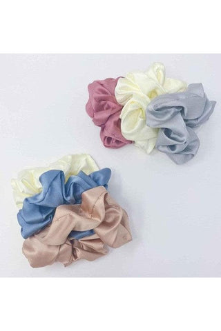Soft And Full Satin Scrunch Set Of 3 - SwagglyLife Home & Fashion