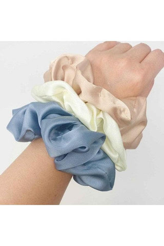 Soft And Full Satin Scrunch Set Of 3 - SwagglyLife Home & Fashion