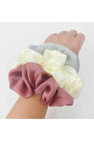 Soft And Full Satin Scrunch Set Of 3 - SwagglyLife Home & Fashion