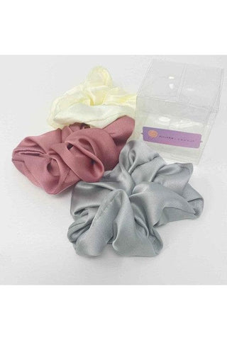 Soft And Full Satin Scrunch Set Of 3 - SwagglyLife Home & Fashion