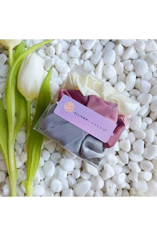 Soft And Full Satin Scrunch Set Of 3 - SwagglyLife Home & Fashion