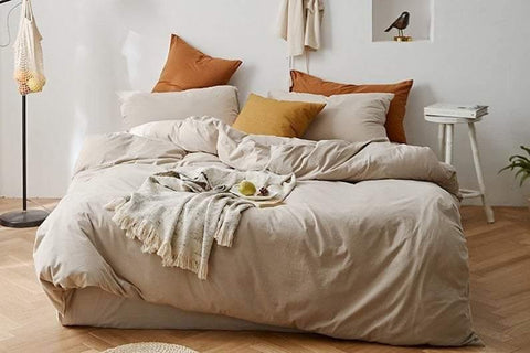 Solid Bedding Set / Forest Green in Beige - Bedding Set photo