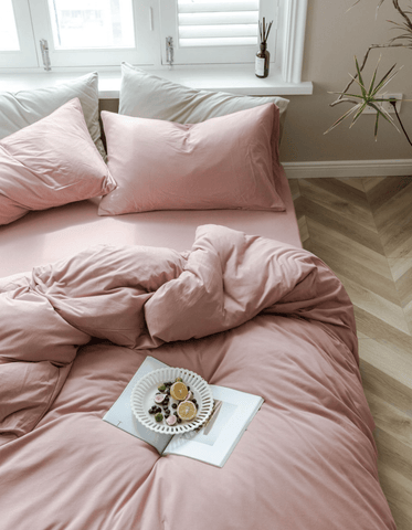 Solid Bedding Set / Forest Green in Pink - Bedding Set photo