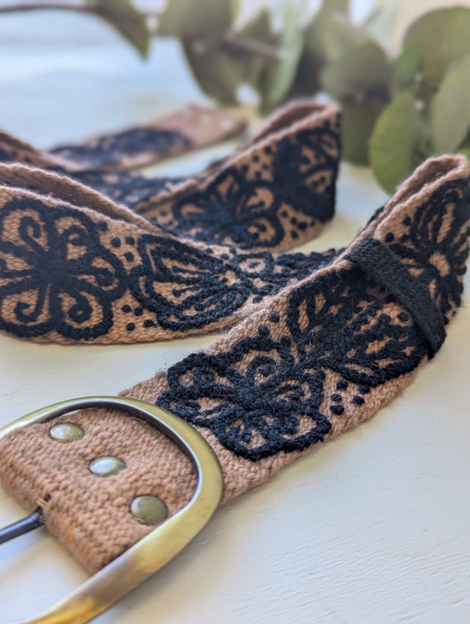 Sombra Rosa Embroidered Belt in - belt photo