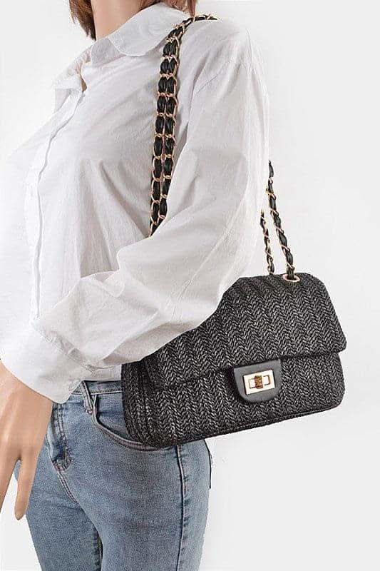 Sophie Faux Straw Fashion Shoulder Bag - SwagglyLife Home & Fashion