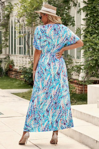 Sophie Multicolored V-Neck Maxi Dress - SwagglyLife Home & Fashion