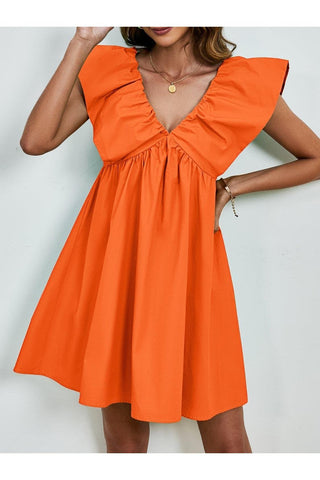 Sophie V-Neck Cap Sleeve Mini Dress - SwagglyLife Home & Fashion