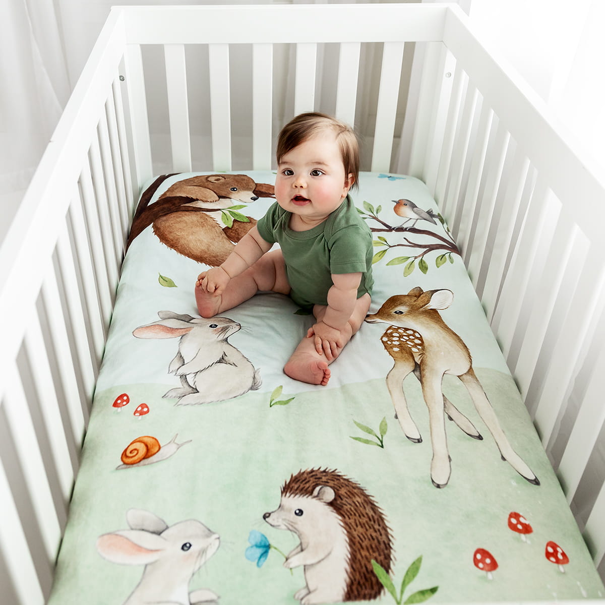 Enchanted Forest Standard Size Crib Sheet in - Crib sheets photo