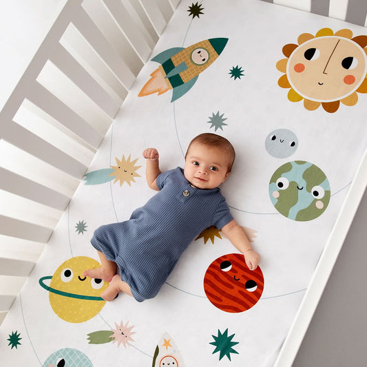 Space Explorer Standard Size Crib Sheet in - Crib sheets photo