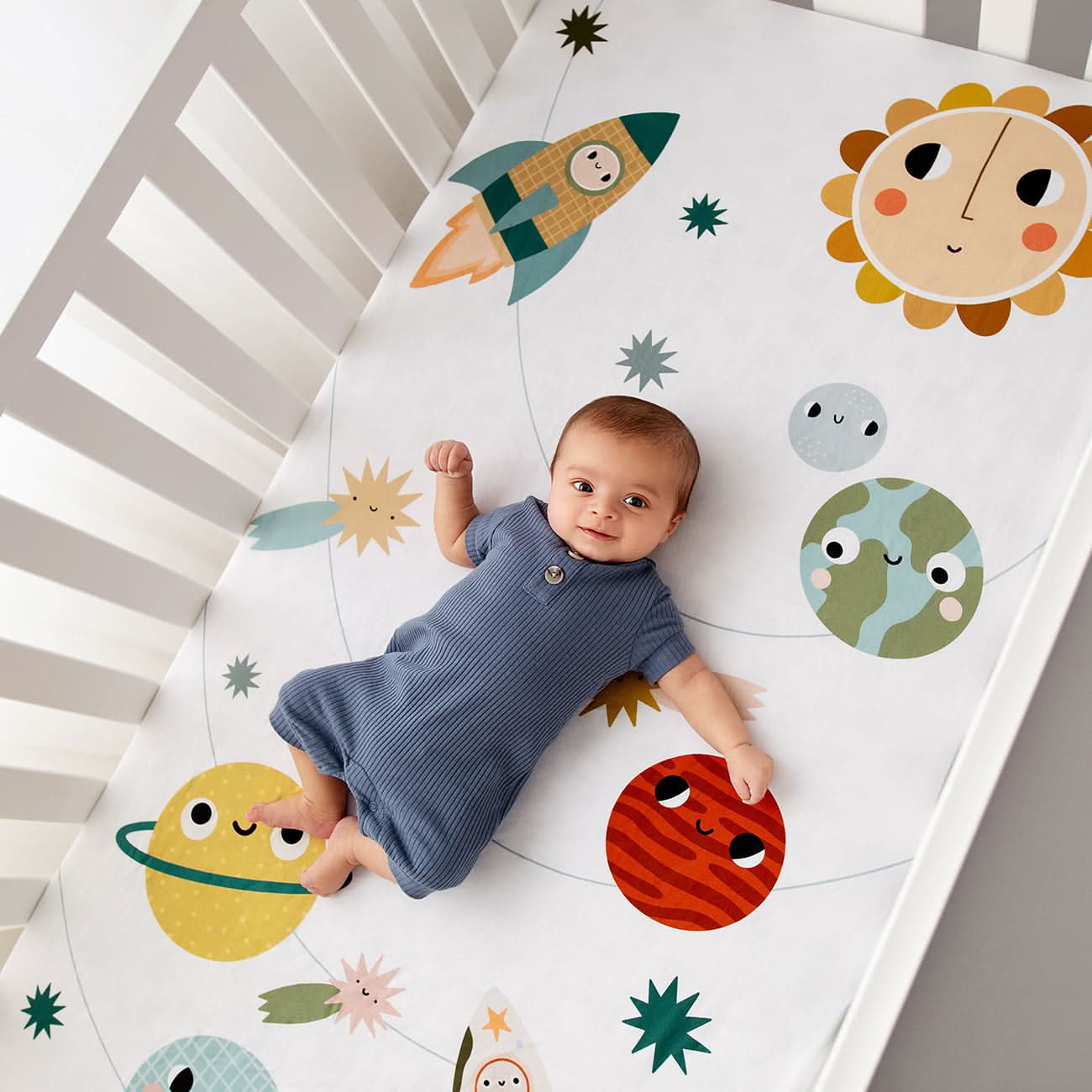 Crib sheet and Swaddle bundle - Space Explorer in - Crib Sheet & Swaddle photo