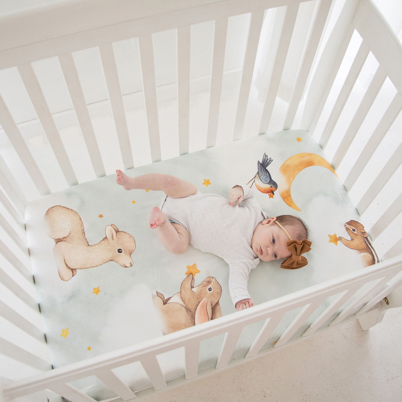 Goodnight Wonderland Mini Crib Sheet in - Crib sheets photo