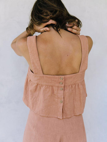 Square Neck Wide Strap Top and Pants Set - SwagglyLife Home & Fashion