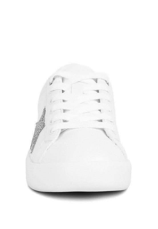 Starry Glitter Star Detail Sneakers - SwagglyLife Home & Fashion