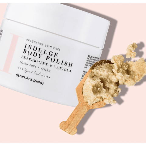 The Spoiled Mama Indulge Sugar Scrub for Stretch Marks in - Sugar Scrub > itchy belly > stretch mark scrub > natural skin care during pregnancy > dry itchy skin during pregnancy > sugar scrub for stretch marks photo