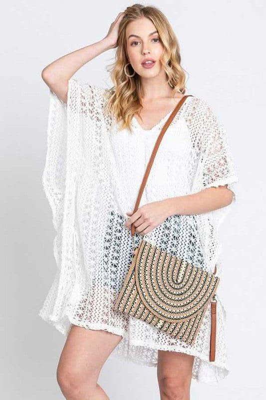 Stripe Straw Convertible Clutch Swing Bag - SwagglyLife Home & Fashion