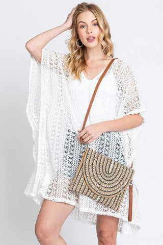 Stripe Straw Convertible Clutch Swing Bag - SwagglyLife Home & Fashion