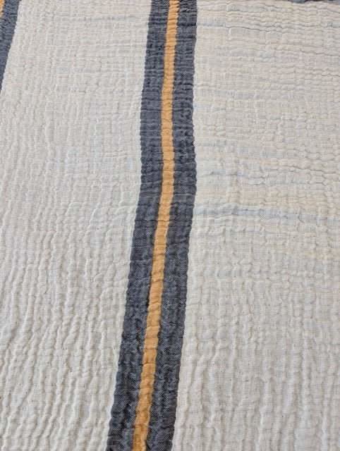 Sunbeam Bedspread Collection – Reversible Organic Turkish Cotton, Striped Design, Fits Queen/King