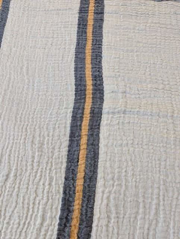 Sunbeam Bedspread Collection – Reversible Organic Turkish Cotton, Striped Design, Fits Queen/King