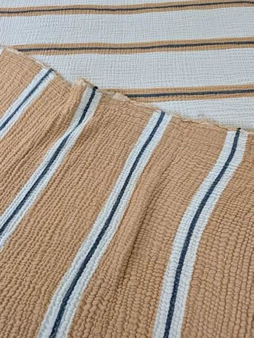 Sunbeam Bedspread Collection – Reversible Organic Turkish Cotton, Striped Design, Fits Queen/King