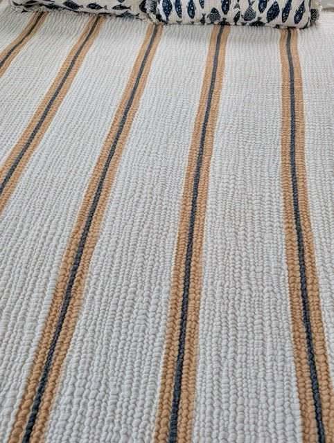 Sunbeam Bedspread Collection – Reversible Organic Turkish Cotton, Striped Design, Fits Queen/King