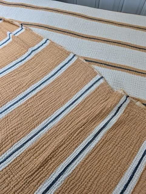 Sunbeam Bedspread Collection – Reversible Organic Turkish Cotton, Striped Design, Fits Queen/King