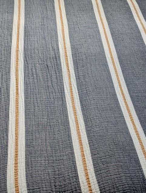 Sunbeam Bedspread Collection – Reversible Organic Turkish Cotton, Striped Design, Fits Queen/King