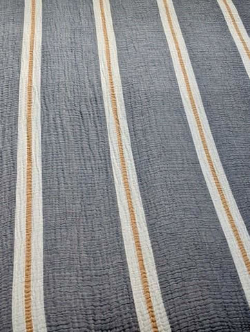Sunbeam Bedspread Collection – Reversible Organic Turkish Cotton, Striped Design, Fits Queen/King