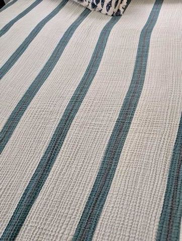Sunbeam Bedspread Collection – Reversible Organic Turkish Cotton, Striped Design, Fits Queen/King