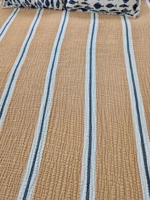Sunbeam Bedspread Collection – Reversible Organic Turkish Cotton, Striped Design, Fits Queen/King