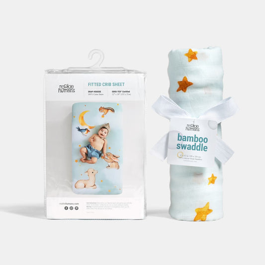 Crib sheet and Swaddle bundle - Goodnight Wonderland in - Crib Sheet & Swaddle photo