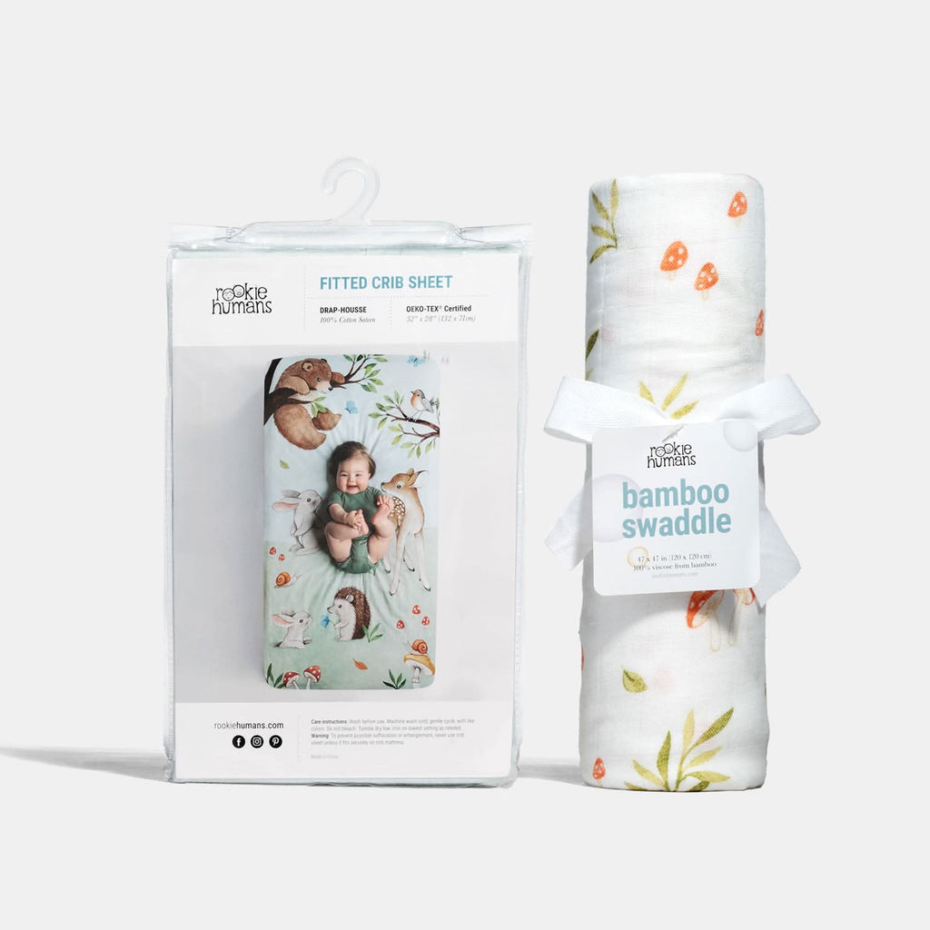 Crib Sheet & Swaddle Baby Gift Set - Enchanted Forest in - Crib Sheet & Swaddle photo