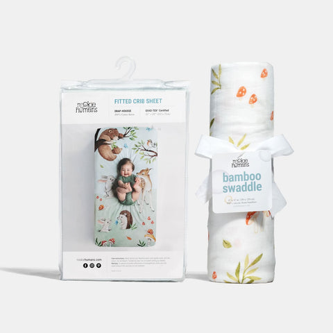 Crib sheet and Swaddle bundle - Enchanted Forest in - Crib Sheet & Swaddle photo