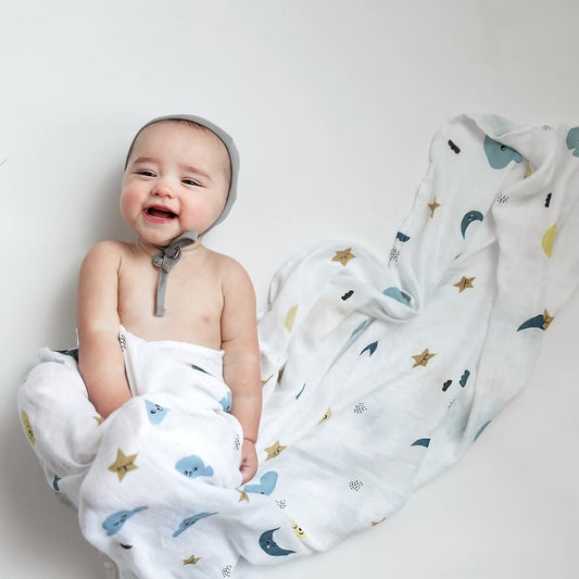 Moon and stars bamboo swaddle in - Swaddle photo