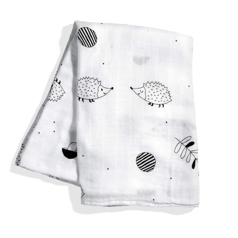 Hedgehog and mushrooms bamboo swaddle in - Swaddle photo