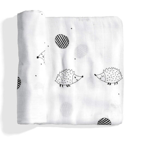 Hedgehog and mushrooms bamboo swaddle in - Swaddle photo