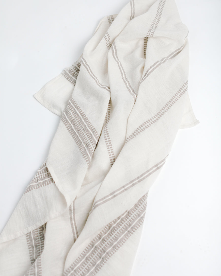 Handwoven Cotton Baby Swaddle - Stone